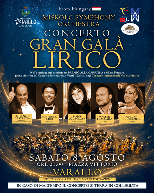 Concerto Gran Galà Lirico - Sabato 8 agosto ore 21