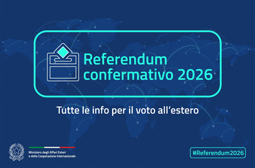Referendum Costituzionale Confermativo dei giorni 22 e 23 marzo 2026 - Elettori residenti all'estero